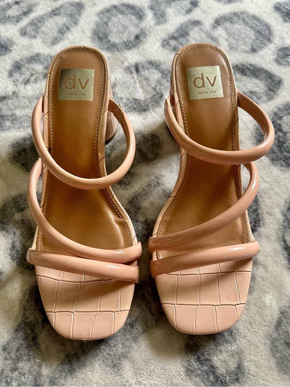 Dolce Vita Blush Pink Triple-Strap Block Heel Sandals